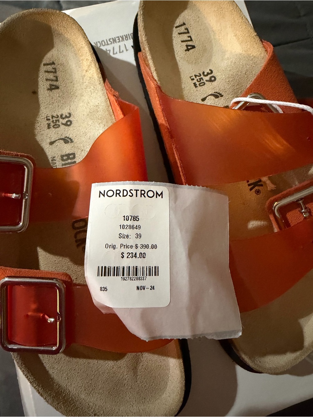 Nordstrom Orange Double-Buckle Slide Sandals